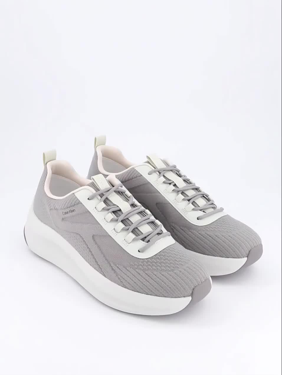 Image thumbnail 7 of 7 of Calvin Klein Chunky Run Lacesock Stripe Knitted Trainer - Grey