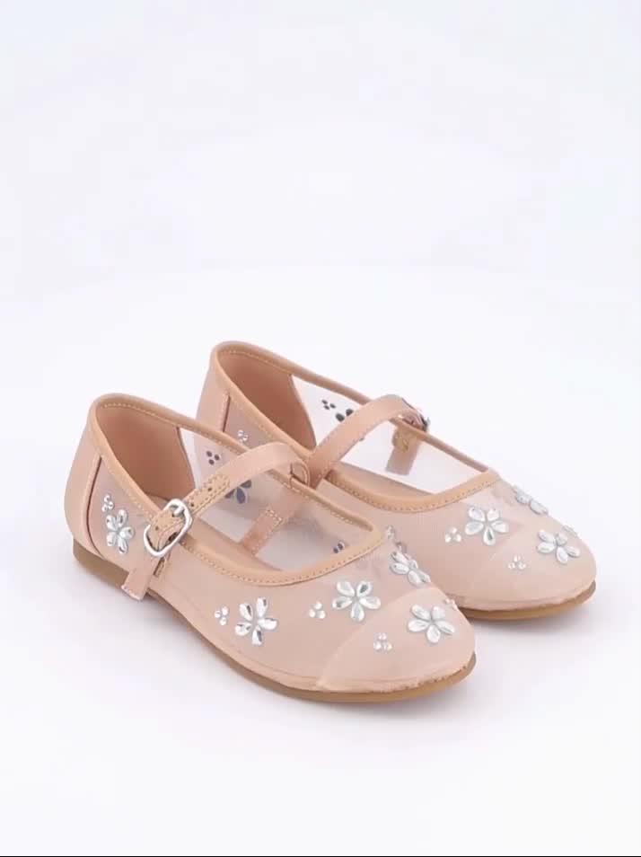 Image thumbnail 7 of 7 of The Very Collection Occasion Gem Embellished Mesh Ballet Flats - Cream