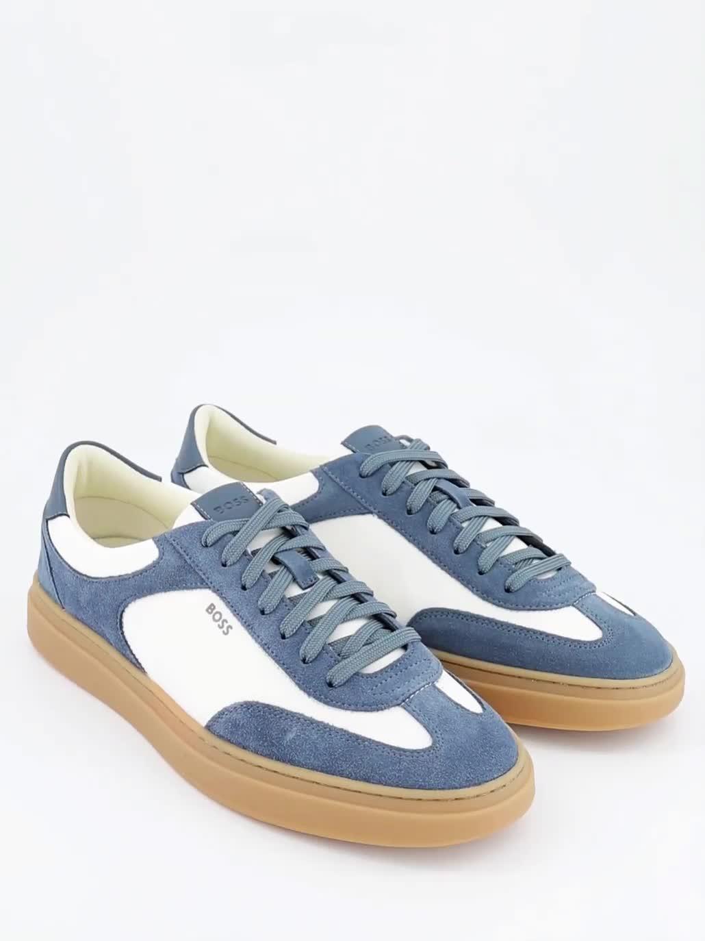 Image thumbnail 7 of 7 of BOSS Kieran Tenn Suede Mix Cupsole Trainers - Blue