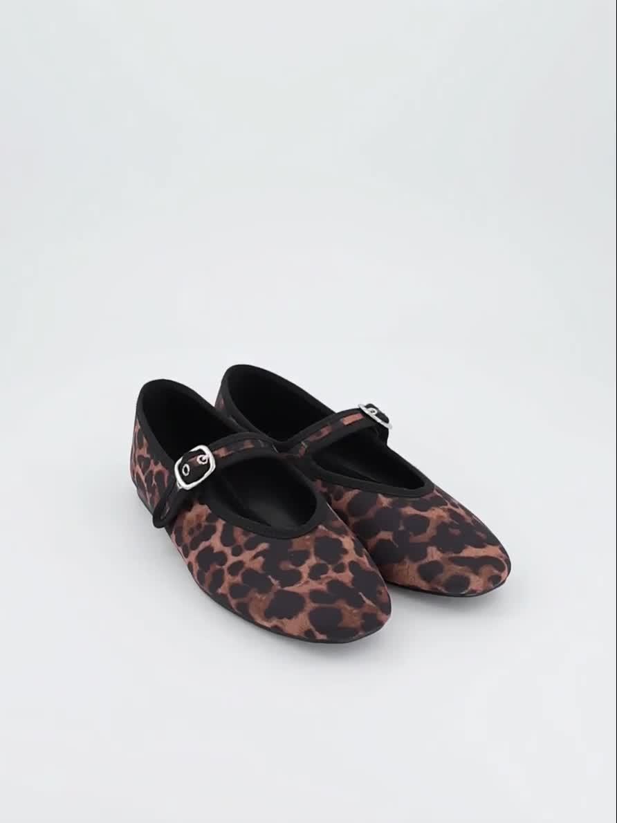 Image thumbnail 7 of 7 of The Very Collection Ballerina Flat Shoes - Leopard Print