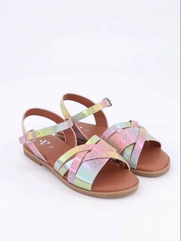 Image thumbnail 7 of 7 of The Very Collection Rainbow Cross-Strap Sandals - Multi
