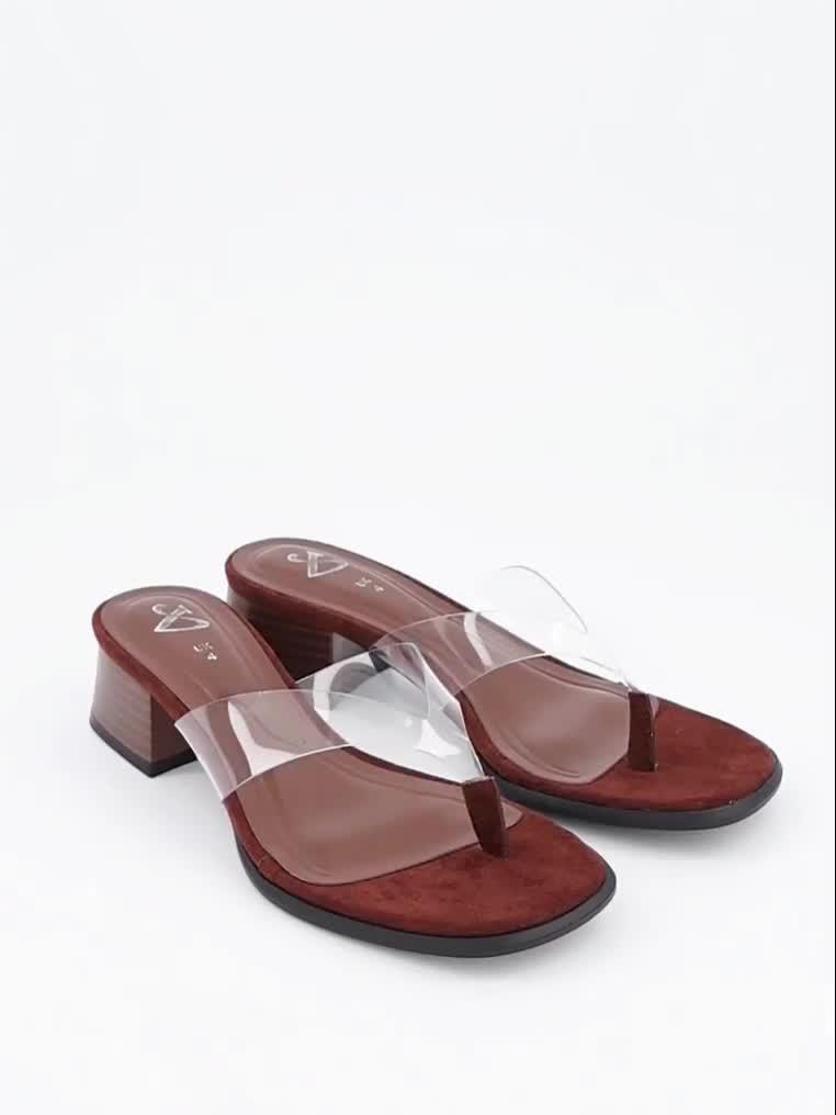 Image thumbnail 7 of 7 of The Very Collection Persepex Toe Thong Low Heel Sandal - Brown