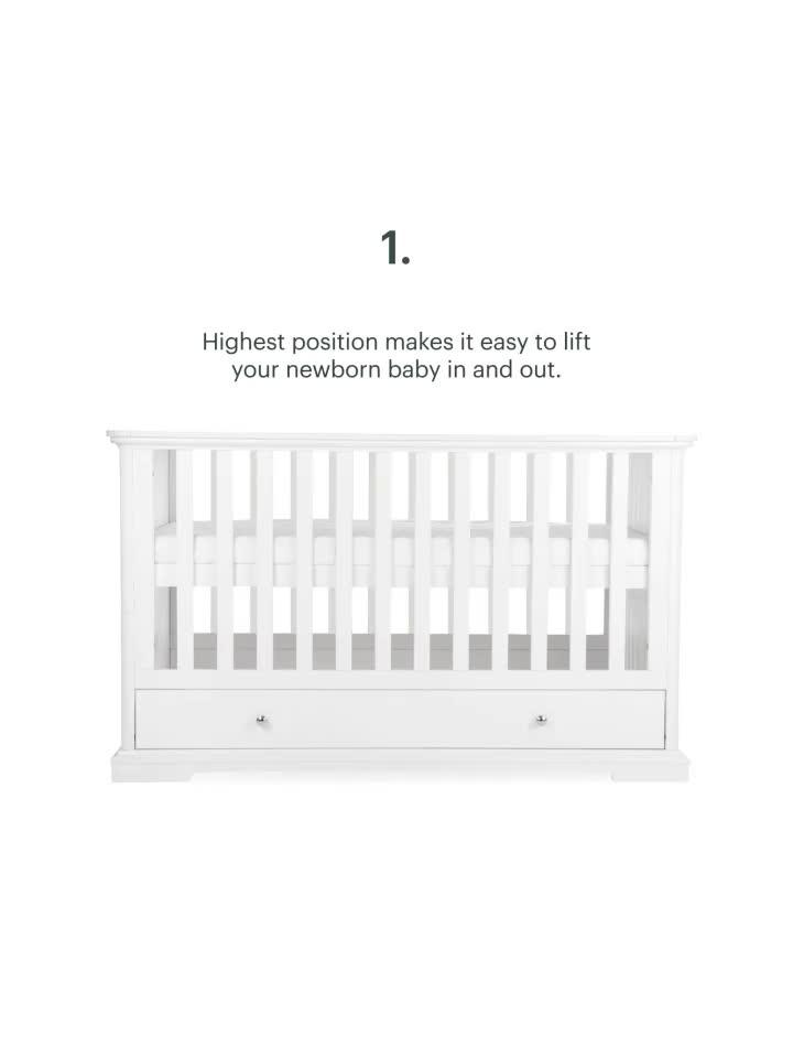 Image thumbnail 6 of 6 of CuddleCo Beaumont Cot Bed - Low - White