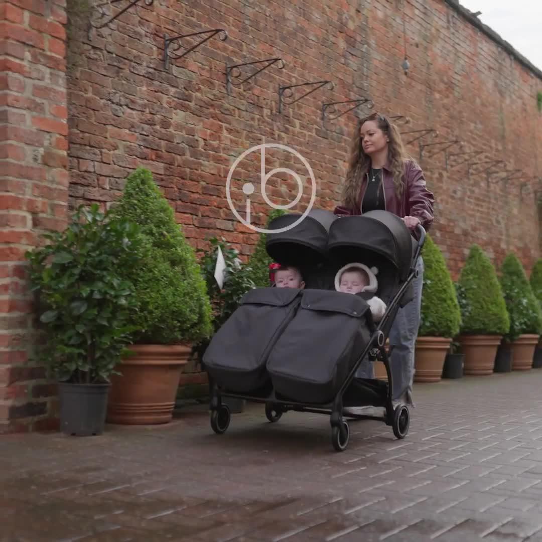 Image thumbnail 8 of 8 of Ickle Bubba Aries Double Prime Autofold Stroller - Black