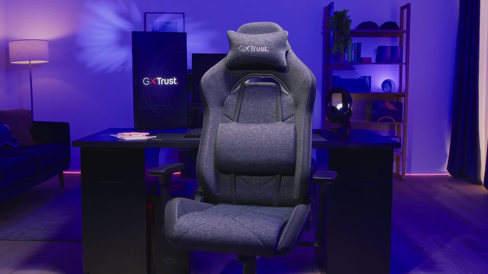 Image thumbnail 8 of 8 of Trust GXT 723B Ruya Comfortable Fully Adjustable Fabric Gaming Chair, Beige