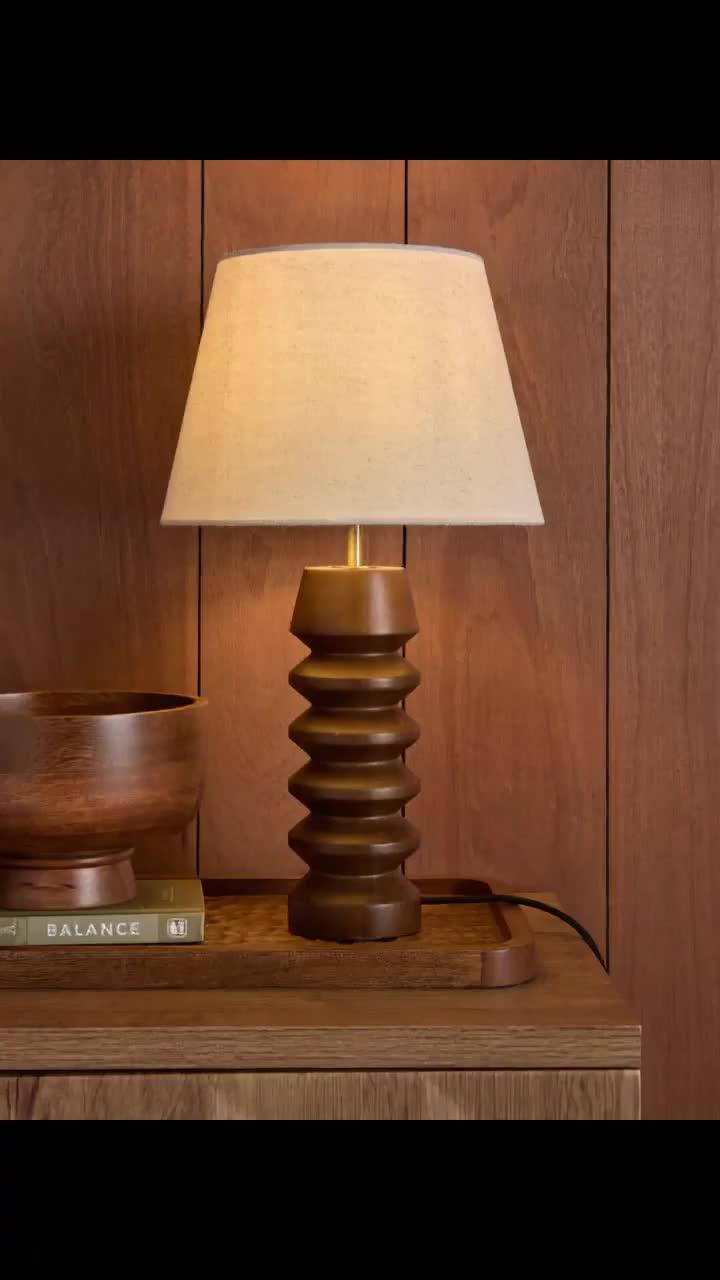 Image thumbnail 8 of 8 of The Very Collection Wooden Stacked Table Lamp