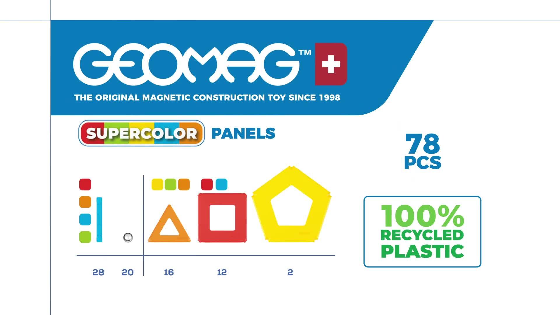 Image thumbnail 8 of 8 of Geomag Supercolor Panels&nbsp;78 pcs