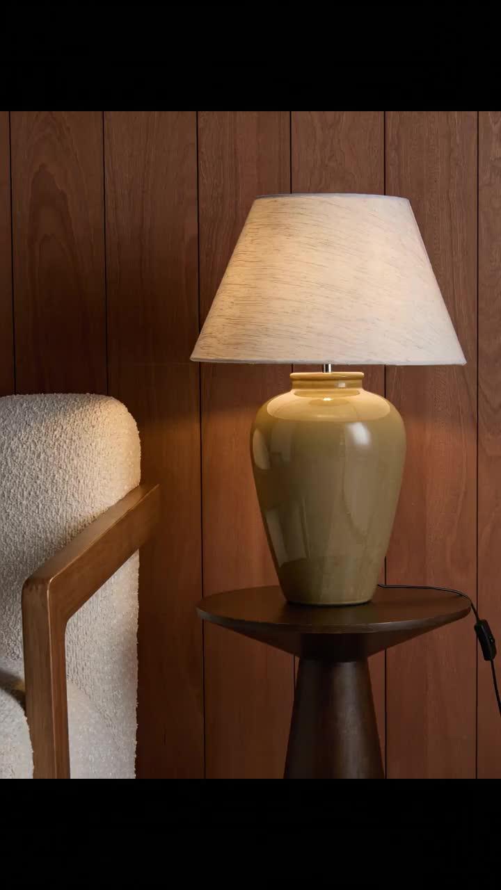 Image thumbnail 8 of 8 of The Very Collection Reactive Ceramic Urn Table Lamp Large - Brown