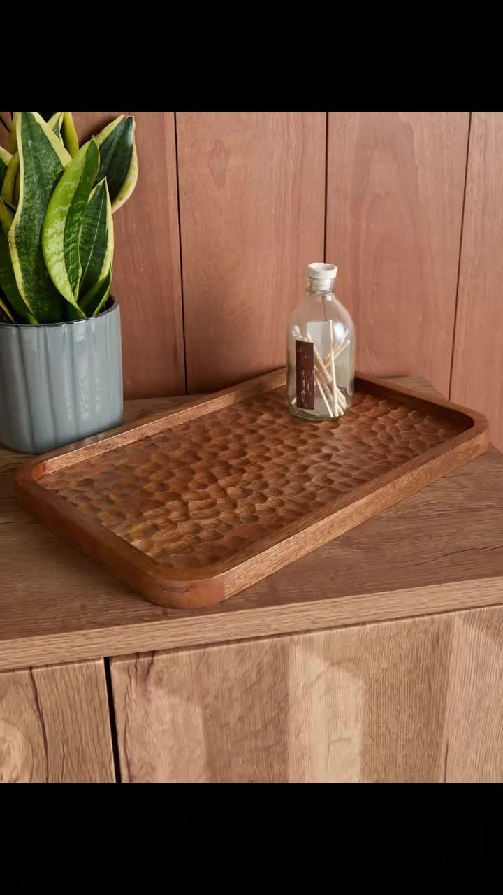 Image thumbnail 8 of 8 of The Very Collection Rectangular Wooden Carved Tray