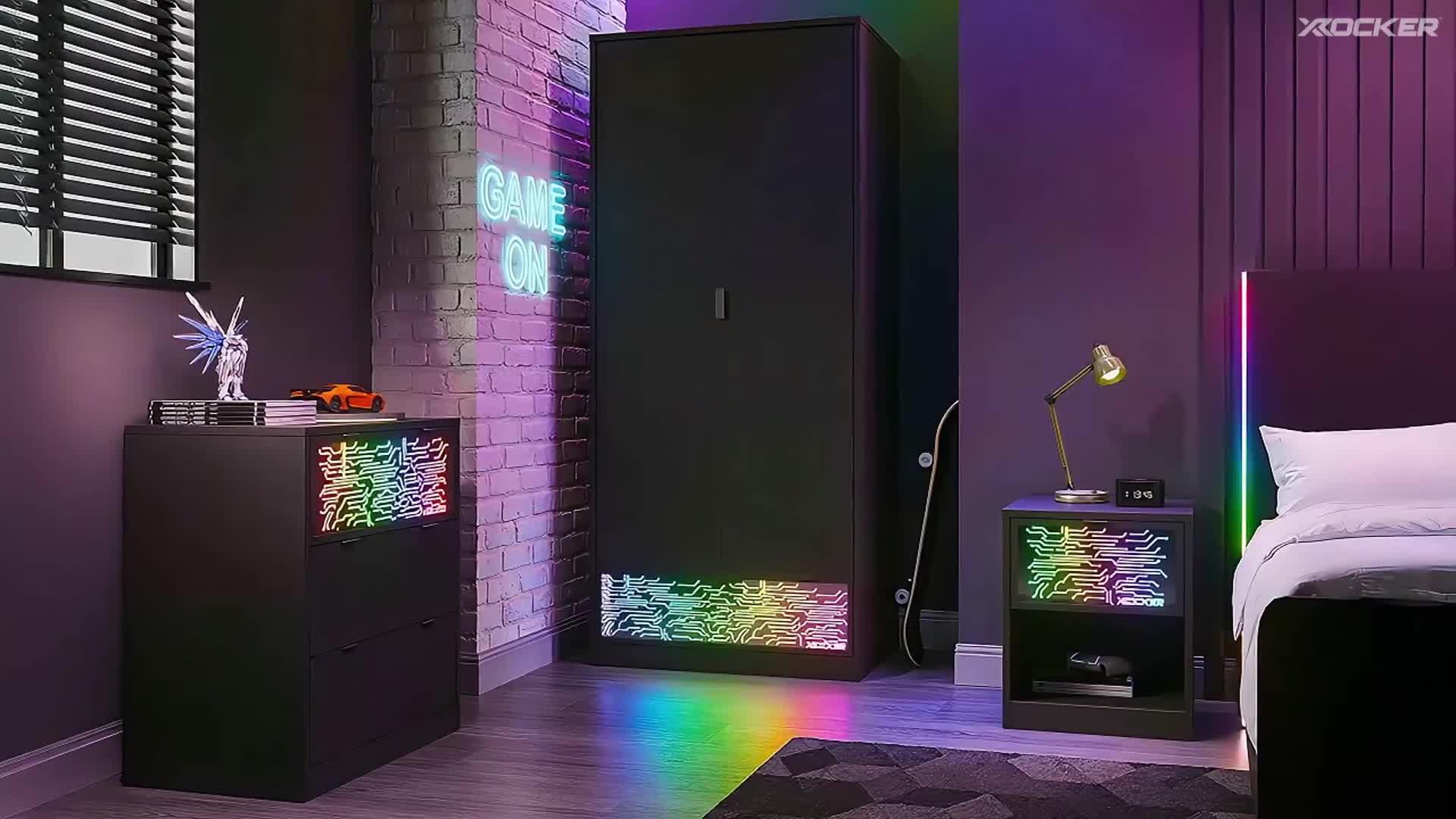 Image thumbnail 8 of 8 of X Rocker Neonite Bedside Circuit Edition With App Control Led Lights