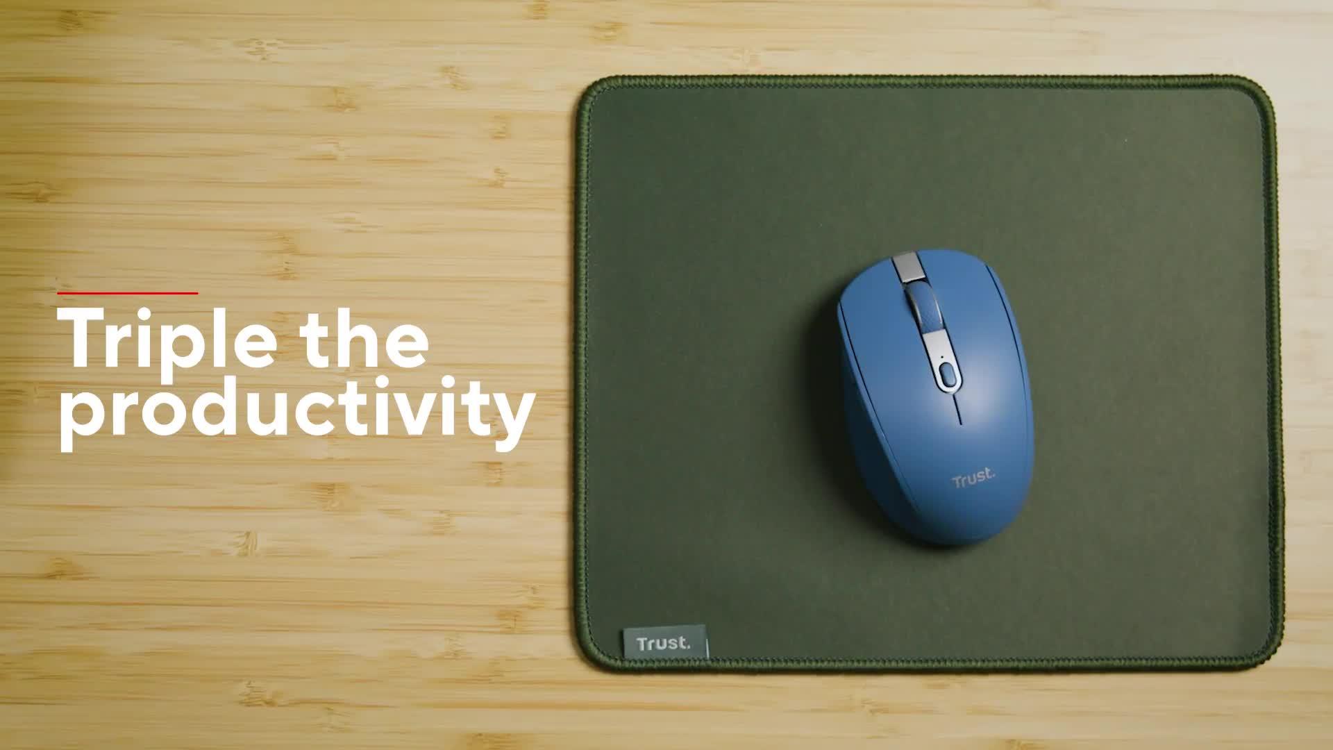 Image thumbnail 8 of 8 of Trust Ozaa Compact Multi-Device Wireless Mouse with silent Click - Black