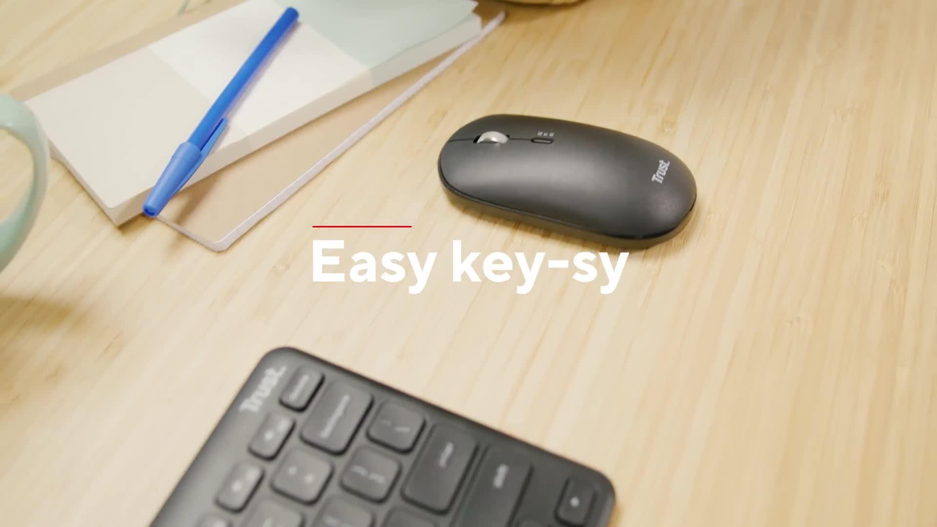 Image thumbnail 8 of 8 of Trust Lyra Compact Multi-Device Wireless Keyboard for PC/ Laptop - UK Layout, Black