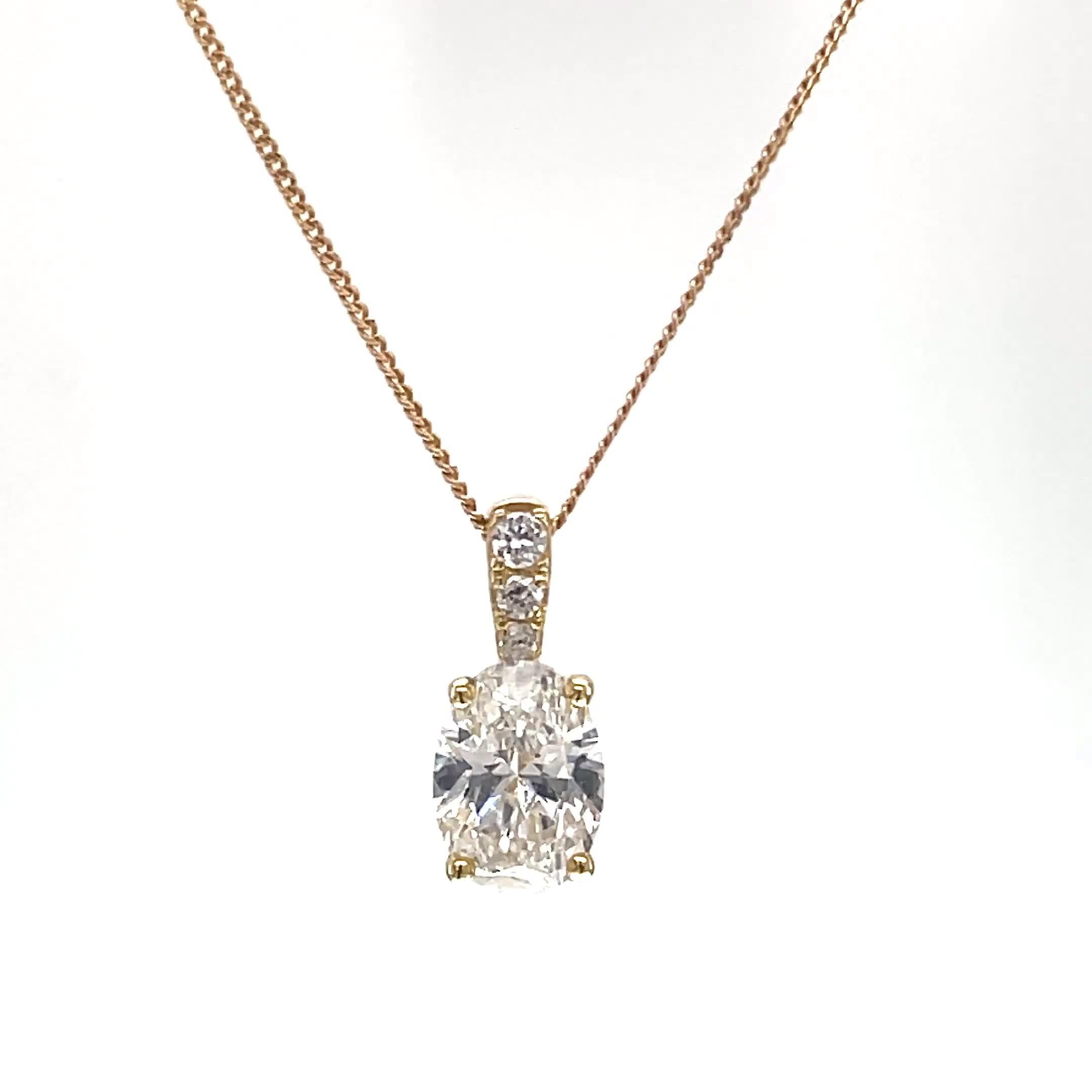 Image thumbnail 7 of 7 of Harriet 9Ct Yellow 0.50Ct Lab-Grown Diamond Oval Pendant Necklace - Gold