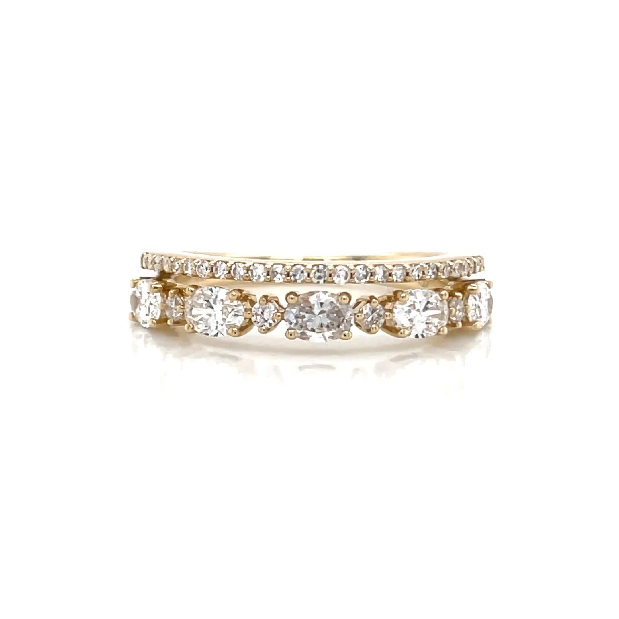Image thumbnail 7 of 7 of Harriet 14Ct Yellow Oval &amp; Round Cut Double Row Eternity Lab Grown Diamond Ring