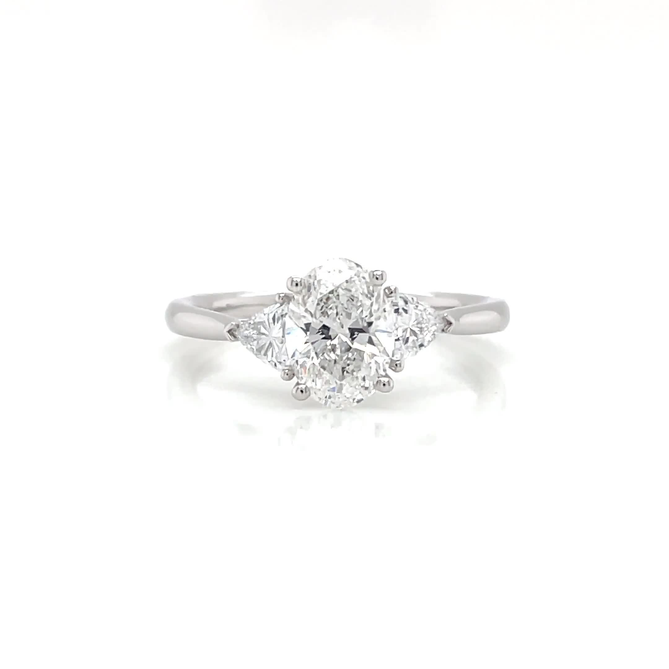 Image thumbnail 6 of 6 of Harriet 14Ct Gold Diamond Ring. Pear Trilogy Stone Set Shoulders 1.40Ct Lab Grown Diamond Ring