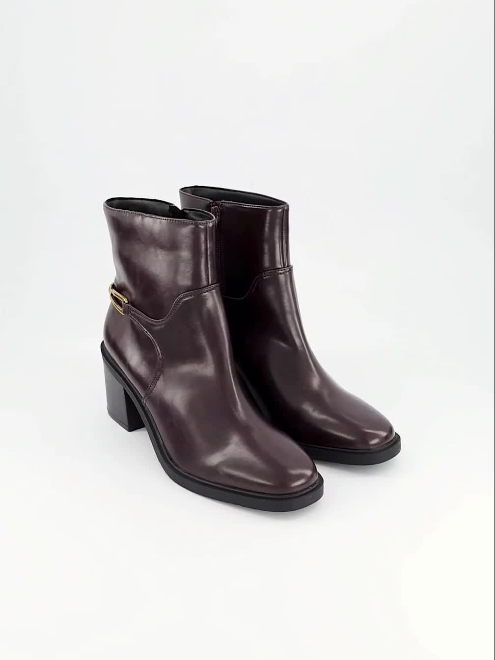 Image thumbnail 8 of 8 of The Very Collection Womens Block Heel Metal Trim Ankle Boots - Burgundy