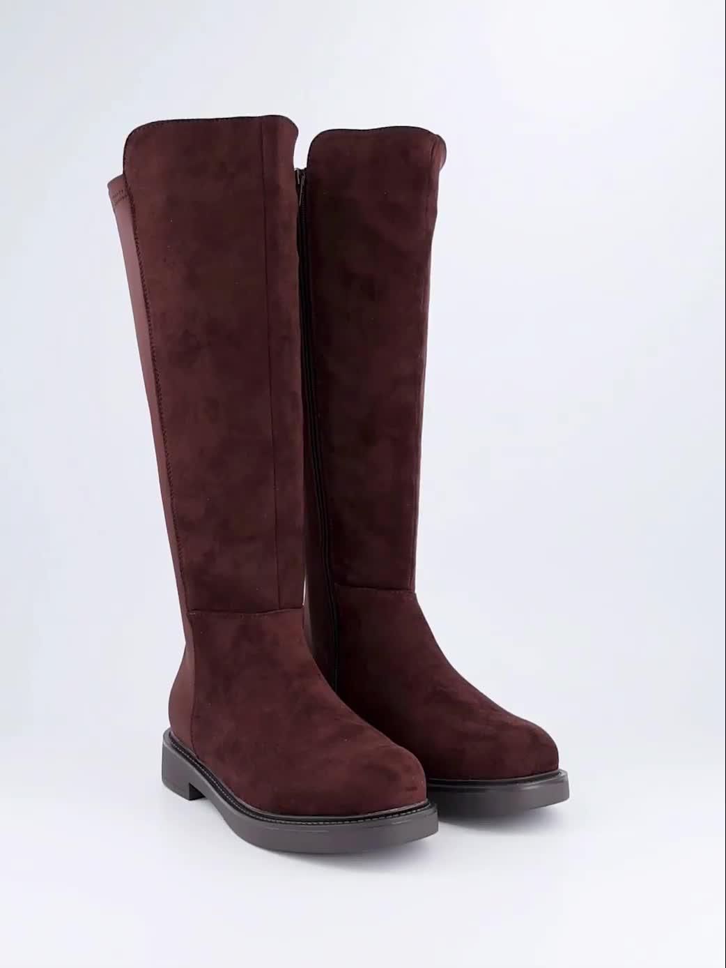 Image thumbnail 8 of 8 of The Very Collection Womens Real Suede Side Zip Low Block Heel Knee Boots - Tan