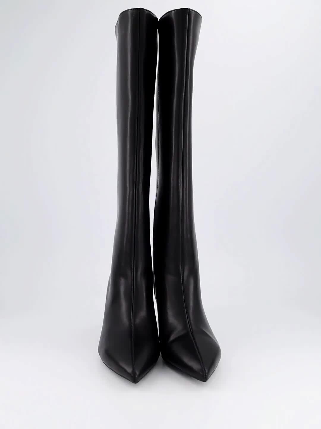 Image thumbnail 7 of 7 of The Very Collection Womens Wide Fit Knee High Low Heel Pointed Toe Boots - Black