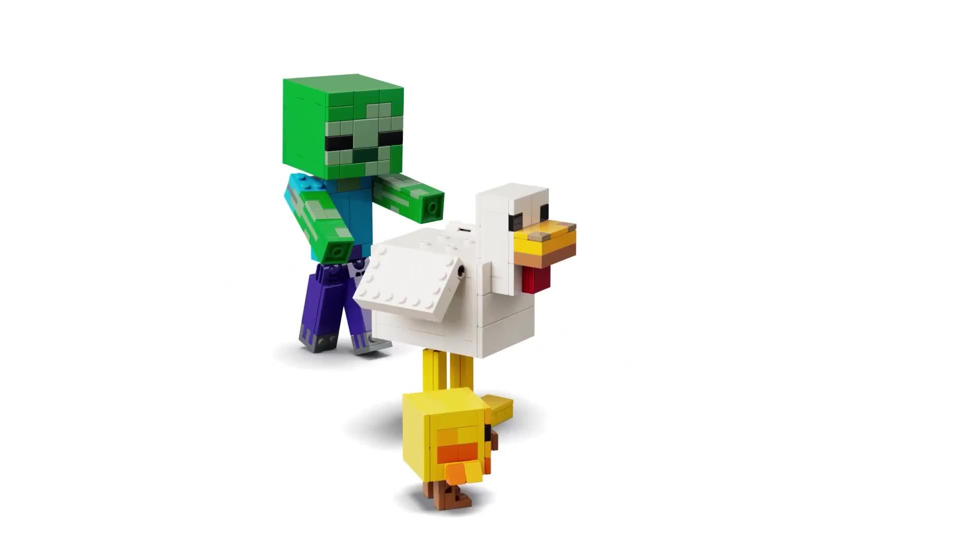 Image thumbnail 5 of 5 of LEGO Minecraft Chicken Jockey Building Toy Decor 21582