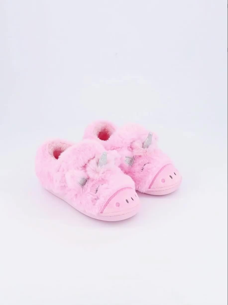 Image thumbnail 7 of 7 of The Very Collection Girls 3d Unicorn Velcro Slipper