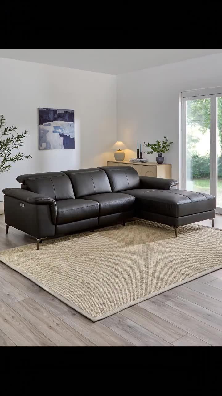 Image thumbnail 8 of 8 of The Very Collection Lorenza Leather/Faux Leather Power Recliner Right Hand 3 Seater Chaise - FSC&reg; Certified