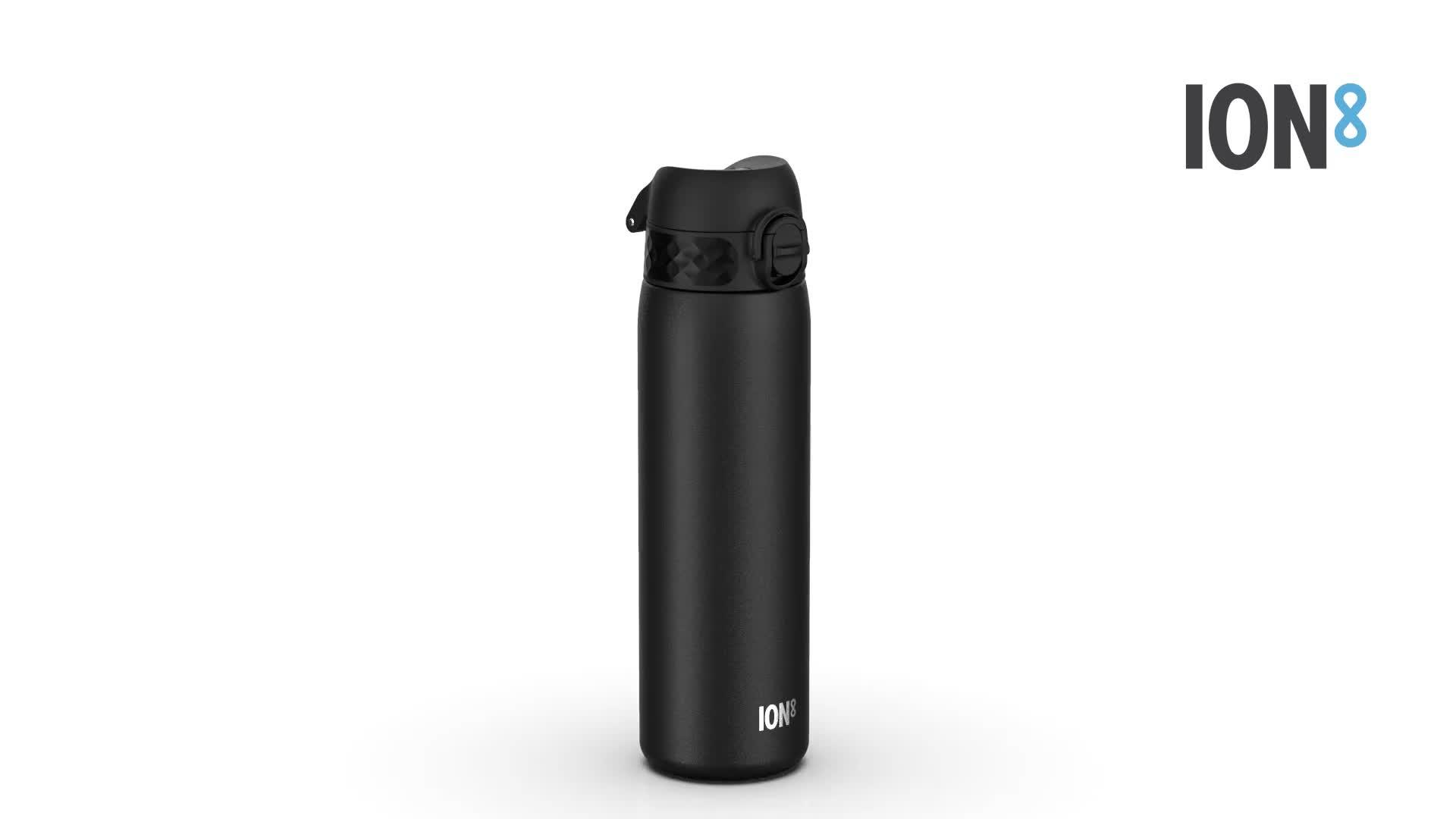 Image thumbnail 7 of 7 of Ion8 Leak Proof Slim Water Bottle, Stainless Steel, Black, 600ml (20oz)