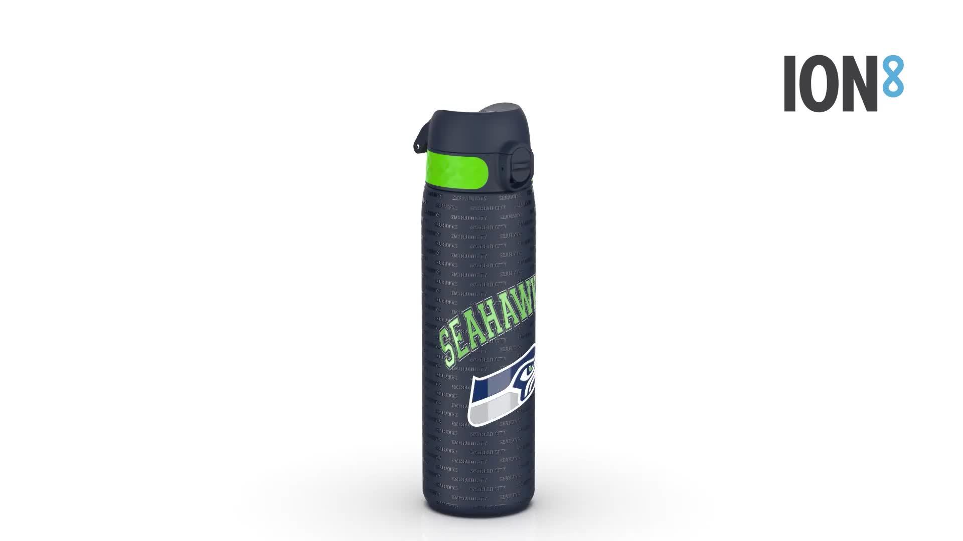 Image thumbnail 5 of 5 of Ion8 Leak Proof Slim Water Bottle, Stainless Steel, Nfl Seahawks, 600ml (20oz)