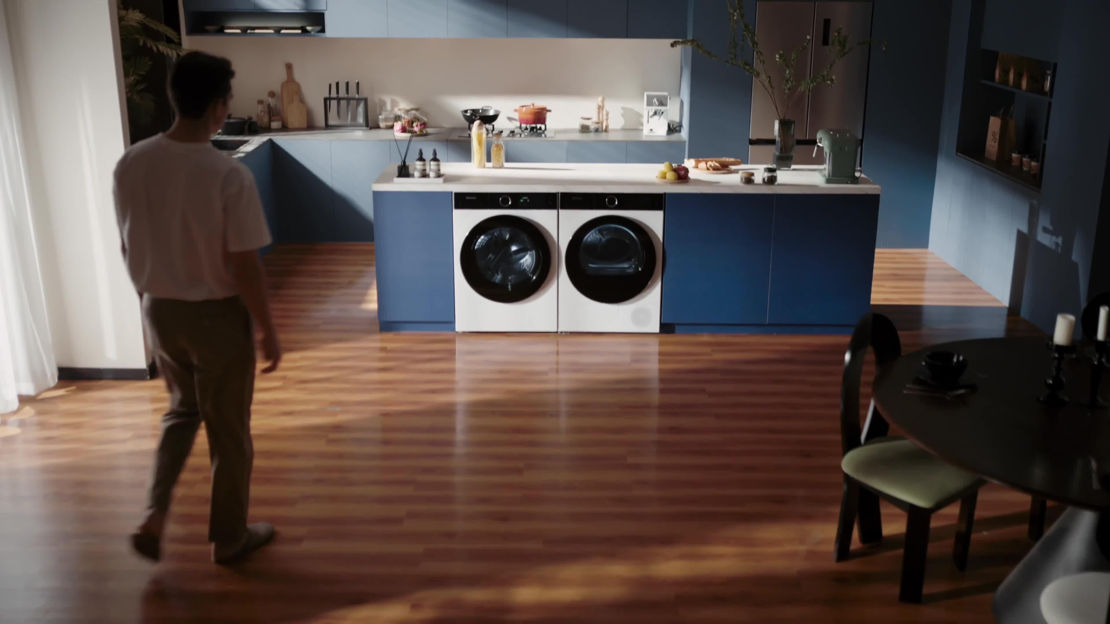 Image thumbnail 8 of 8 of Hisense Power Steam 5i Series DH5I104BWAB WiFi-enabled 10kg, Heat Pump Tumble Dryer - White - A+++ Rated