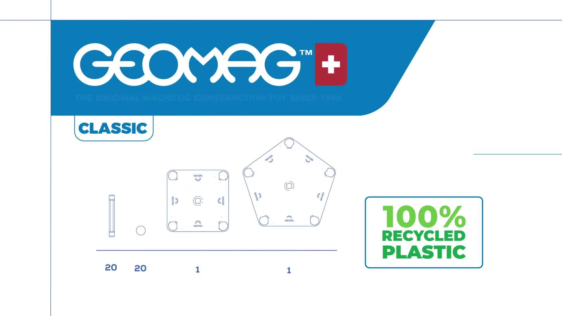 Image thumbnail 8 of 8 of Geomag Classic Recycled 42 pcs