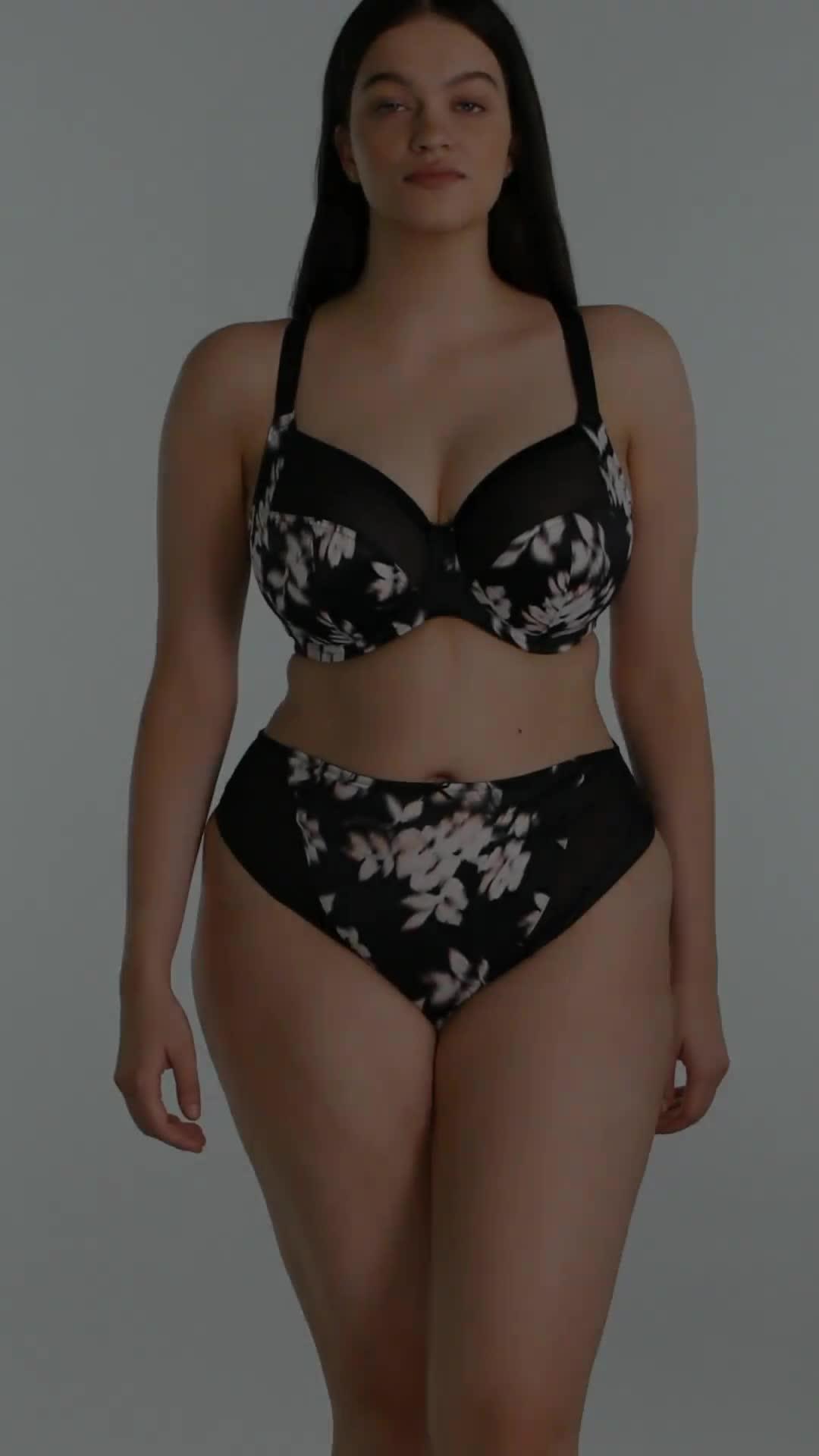 Image thumbnail 7 of 7 of Sculptresse by Panache Sculptresse Bliss Black/floral Brazilian Brief - Black Floral