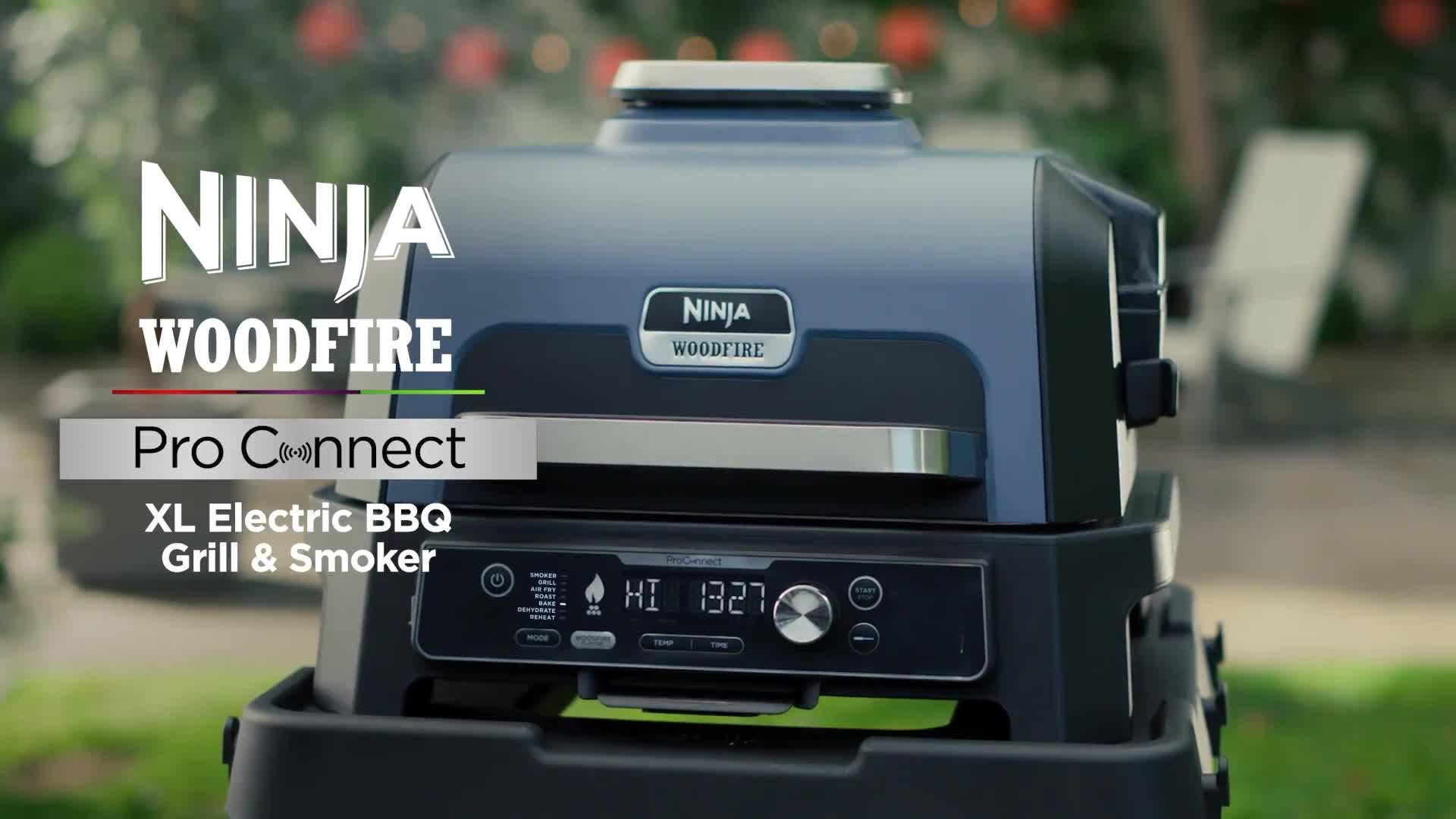 Image thumbnail 7 of 7 of NINJA Woodfire Pro Connect XL Electric BBQ Grill &amp; Smoker with Cover OG903UK