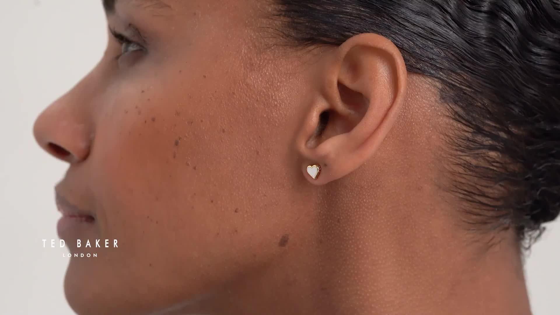 Image thumbnail 7 of 7 of Ted Baker HAILEY: Enamel Heart Stud Earrings