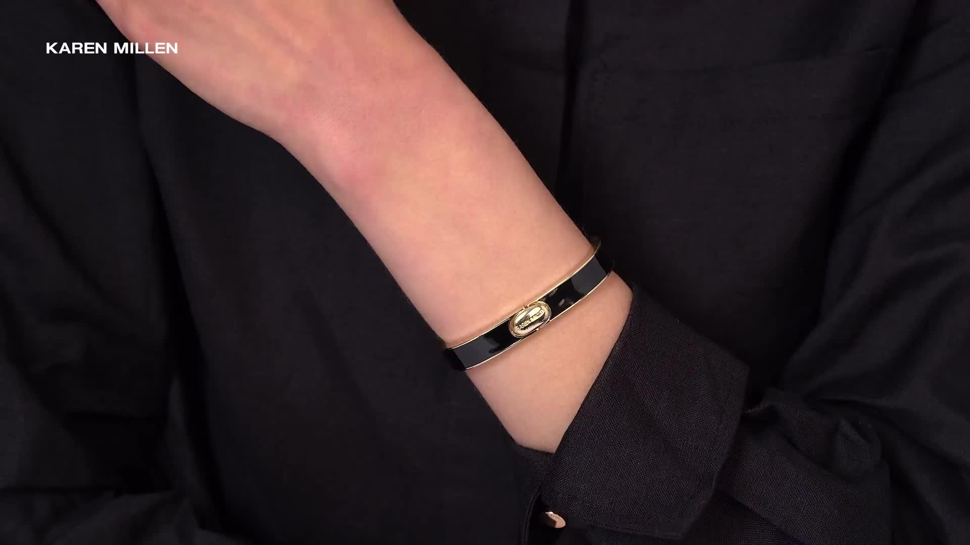 Image thumbnail 7 of 7 of Karen Millen Logo Emanel Hinged Bangle