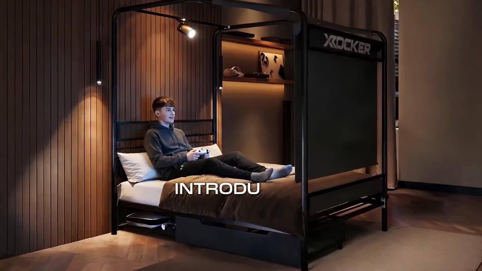 Image thumbnail 8 of 8 of X Rocker Skyline Double Gaming Bed With Projector And Screen