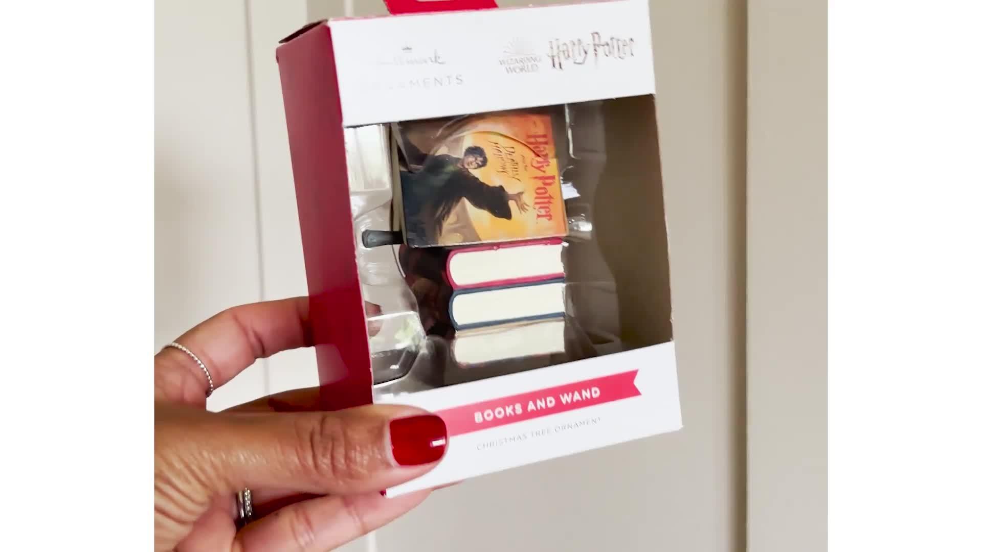 Image thumbnail 6 of 6 of Hallmark Harry Potter Stacked Books and Wand Tree Ornament