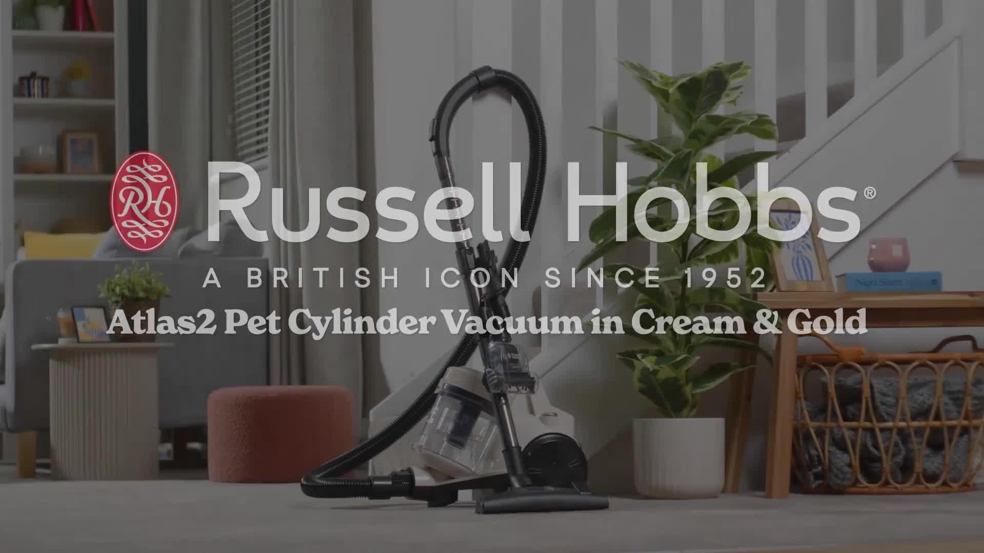 Image thumbnail 8 of 8 of Russell Hobbs RHCV3602CG Atlas2 Pet Cylinder Vacuum in Cream & Gold